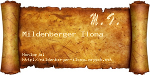 Mildenberger Ilona névjegykártya